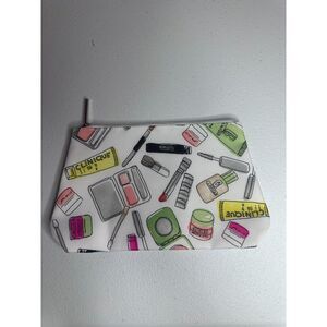 Clinique Makeup Bag Zip Pouch Cosmetic Case White Multi Travel GWP